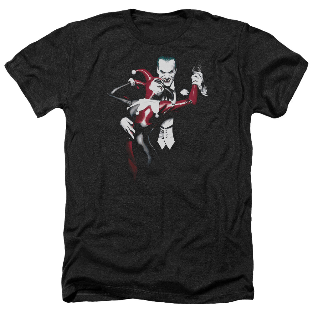 HARLEY QUINN HARLEY AND JOKER Licensed Adult Men’s Heather Tee Shirt SM-3XL