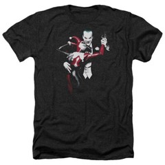 HARLEY QUINN HARLEY AND JOKER Licensed Adult Men’s Heather Tee Shirt SM-3XL