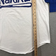 Vtg Crenshaw By Nature T Shirt Men’s L White Blue USA Raglan 3/4 Sleeve