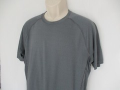 REI Co-op Lightweight Crew Tee T-Shirt Mens Large Striped Gray Quick Dry 879016