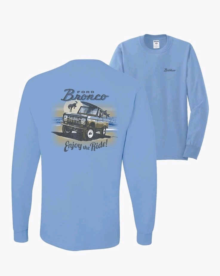 Classic Vintage Ford Bronco Enjoy the Ride Cars and Trucks Men Long Sleeve Shirt