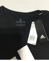 adidas Black T-Shirt Basic BOS Tee Men’s Sz Large 3 Stripes Logo Athletic NWT