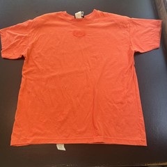 Vintage Orange Embroidered Crest T-Shirt Made in USA Size 22