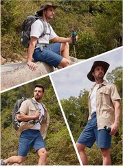 TACVASEN Men’s Hiking Cargo Shorts 10″ with Zipper Pockets 38, Blue Gray