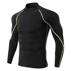 Men Sport T-shirt Quick Dry Bodybuilding Running Long Sleeve Compression Top Gym