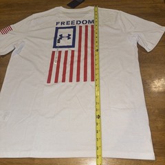 Under Armour 1370810 101 Men’s UA Freedom USA Flag T-Shirt Large White New Tags