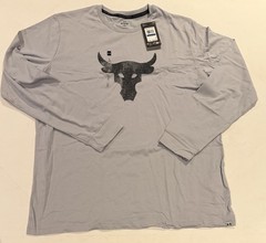 Under Armour Project Rock Brahma Bull WWE The Rock Long-sleeve Shirt Mens XL Gry