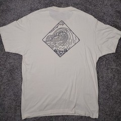 Hang Ten Surf Company Waves on Back Beige T Shirt Men’s Size Large Tee
