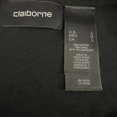 Claiborne Men’s Large Shirt Black Short Sleeve Stylish Trendy