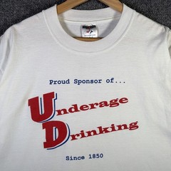 Vintage Beer Shirt Mens Large White 90s Funny Quote Daytons Best NSFW Alcohol