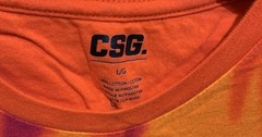 CSG Men’s Fire Graphic Print Orange Short Sleeve T-Shirt Size Large