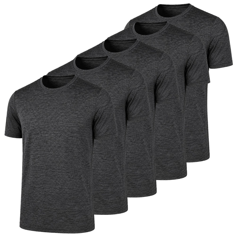 5 Pack Men’s Quick Dry Athletic T-Shirts: Moisture Wicking Tees