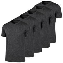 5 Pack Men’s Quick Dry Athletic T-Shirts: Moisture Wicking Tees