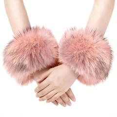 Faux Fur Wrist Cuffs Winter Short Furry Arm Warmer Fluffy Band Ankle Warmer