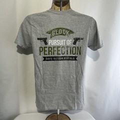Glock Perfection T-Shirt Gray Cotton Short Sleeve Small Cotton Blend