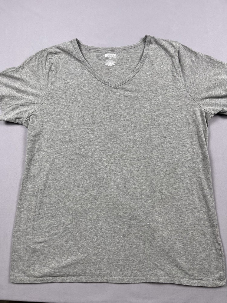 Duluth Shirt Mens 2XL Gray V Neck Short Sleeve Classic Work Wear Knit EUC