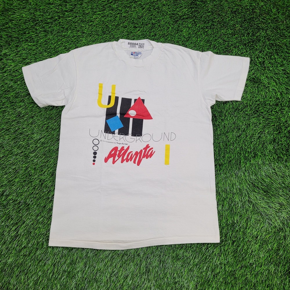 Vintage 1989 Underground Atlanta T-Shirt Mens Small Memphis Design Art Tee