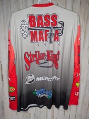 FLW Bass Fishing Jersey 2XL Bass Mafia Mercury Strike King Tournament Sponsors