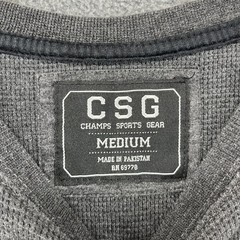 CSG Thermal Shirt Mens Medium Charcoal Gray Waffle Knit Long Sleeve Crewneck