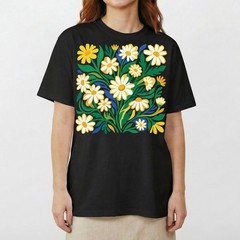 Groovy Floral Daisy T-Shirt Colorful Botanical Wildflower Nature Spring Tee