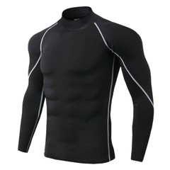 Men Sport T-shirt Quick Dry Bodybuilding Running Long Sleeve Compression Top Gym