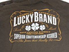 Lucky Brand T Shirt Men No Tag Brown Graphic Print Americana Distressed Workwear