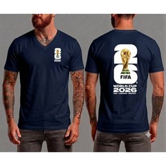 World Cup 2026 V Neck T-Shirt Football Soccer USA Worldcup Tee Logo Softstyle