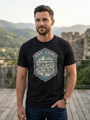 Berat Albania Ottoman Hillside Graphic T-Shirt Unisex Travel Tee