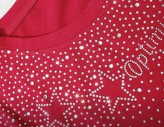New Men Luxury Diamond Stars Rhinestones Fashion Red T-Shirt High Quality