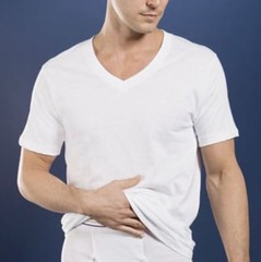 Stafford 4-Pack Men’s 100% Cotton Ultra Soft V-Neck T-Shirts White