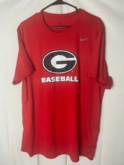 Nike University Of Georgia Bulldogs Baseball Men’s T Shirt Red Size XL