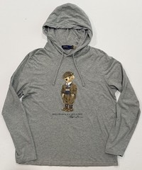 Polo Ralph Lauren Lightweight Hoodie Men’s Medium Gray Dapper Tweed Polo Bear