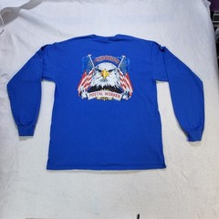 USPS Mail Handler T Shirt Blue Long Sleeve Postal Worker Eagle Logo Tee LG