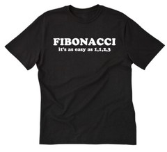 FIBONACCI It’s As Easy As 1,1,2,3 T-shirt Funny Math Nerd Geek Tee Shirt
