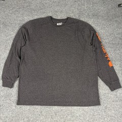 Carhartt K231 Original Fit Long Sleeve Graphic Logo Sleeve Shirt XL Gray