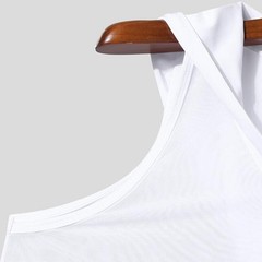 Men Sexy Transparent Hooded Sports Tank Tops Sleeveless T-shirt Fitness Vest Top