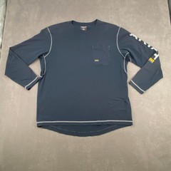 Ariat Rebar Workman Shirt Mens XL Navy Blue Graphic Stain Resistant Performance