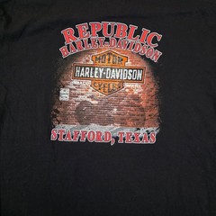 Harley Davidson T-Shirt Mens XL Black Jester Skull Graphic Stafford Texas 2014