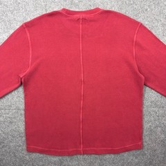 American Giant Shirt Mens Large Red Thermal Long Sleeve Heavy Cotton Made In USA