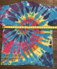 Early 1990s Festival Spiral Tie-Dye Vintage Blank T-Shirt Size XL FOTL