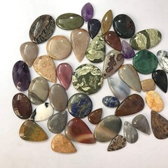 Natural Mix Loose Gemstone Cabochons 100 Carats 2 to 4pcs Wholesale Lot