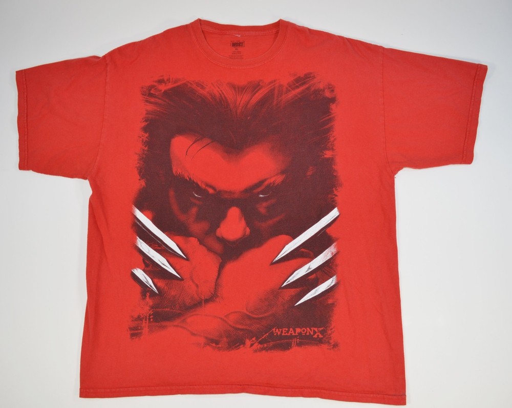 Wolverine Weapon X Red Big Graphic Print XL Comic X-Men Shirt