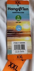 HANG TEN™ Mens’ 2XL ~ WHITE ~ Long Sleeve ~ Sun T-Shirt ~ UPF 50+ ~ Quick Dry