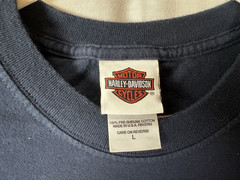 Harley Davidson T-Shirt L Blue Sturgis Wolf Full Moon 2009 Rally Biker Cowboy