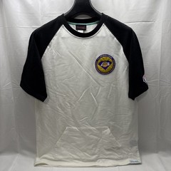 LA Lakers Size LARGE Diamond Supply Co White Black Raglan Shirt w Front Pocket