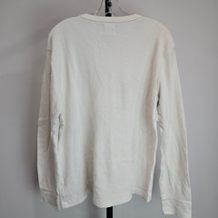 J Crew Men Vintage Thermal Shirt White Waffle Knit Cotton Large Utility Gorpcore