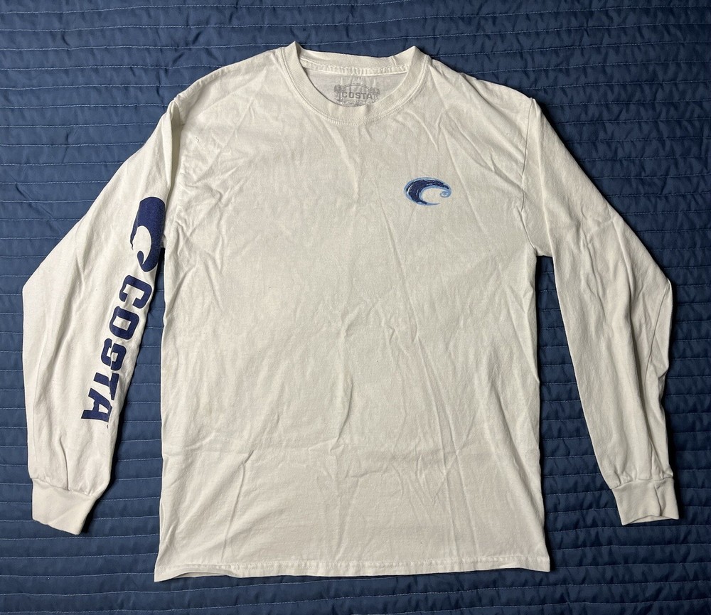 Costa Del Mar Shirt Men’s Med White Long Sleeve Since 1983 See What’s Out There
