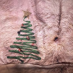 UGLY CHRISTMAS Sweater Men’s Small Hairy Chest Tattoo Shirt Top Size Large