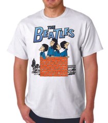 THE BEATLES CARTOON ON THE ROOF! T-SHIRT TEE John Paul George Ringo