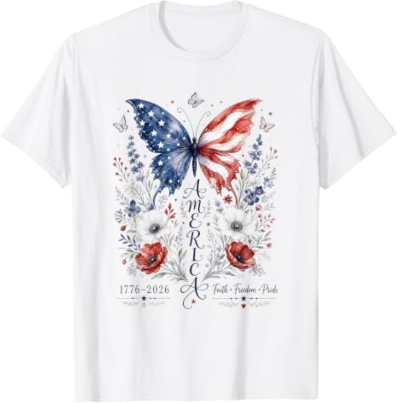 America 1776-2026 Women 250 Years of Freedom Faith and Pride T-Shirt